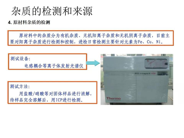 雜質(zhì)的檢測(cè)和來源
